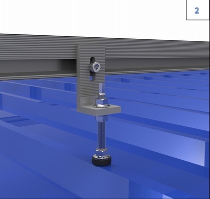 Sneeuwbelasting 1,4 kn/m2 L voet Solar Roof Mounting System Racking voor Multi Size Metal Roof