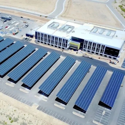 Waterdicht fotovoltaïsch zonne-carport voor platte open velden geanodiseerd aluminium zonne-dak carport