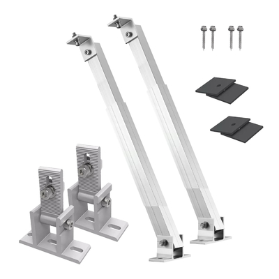 Verstelbare hoek kantelbare aluminium beugel voor montage van zonnepanelen op plat metaaldak
