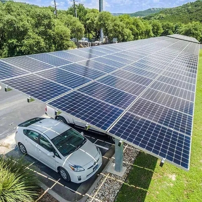 Pv-systeemstructuur aluminium zonnepaneel carport ondersteuning met natuurlijke zilver afwerking