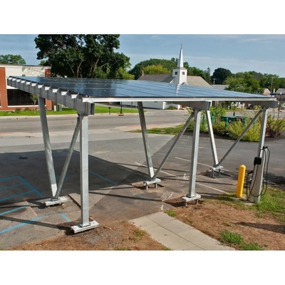 Pv-systeemstructuur aluminium zonnepaneel carport ondersteuning met natuurlijke zilver afwerking