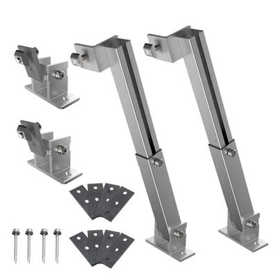 Zilveren of zwarte aluminium bevestigingsbeugels voor polenmontageconstructies voor zonnepanelen