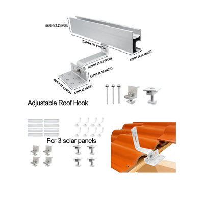 OEM-service Photovoltaic Shingle Roof Solar Hook met 60m/s windbelasting en maatmaat