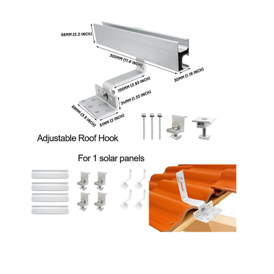 OEM-service Photovoltaic Shingle Roof Solar Hook met 60m/s windbelasting en maatmaat