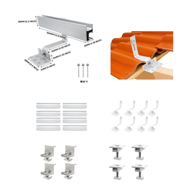 OEM-service Photovoltaic Shingle Roof Solar Hook met 60m/s windbelasting en maatmaat