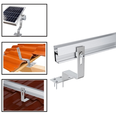 Metalen dak zonnepaneel montage bracket natuurlijke aluminium dak haak voor windbelasting 60m/s