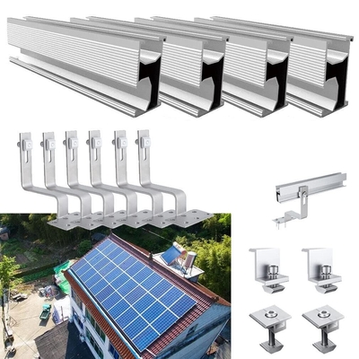 Aluminium zonne-metalen tin dak montage systeem voor spoor L Voeten klem Aarding Clip Aarding Lug