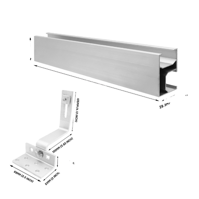 Installatieplaats voor zonne- en aluminiumhaken op tegeldak voor sneeuwbelasting van 1,4 KN/m2