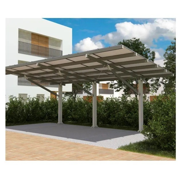 Anodisatie Hoog voorgeassembleerd 5kw Aluminium Carport Rack Zonneparkeergarage voor Huis