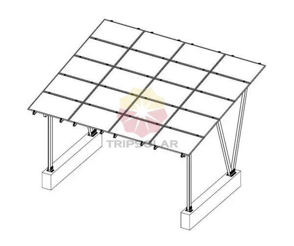1.4KN/m2 Sneeuwbelasting en 60m/s Windbelasting Aluminiumstructuur voor zonnecarportmontage