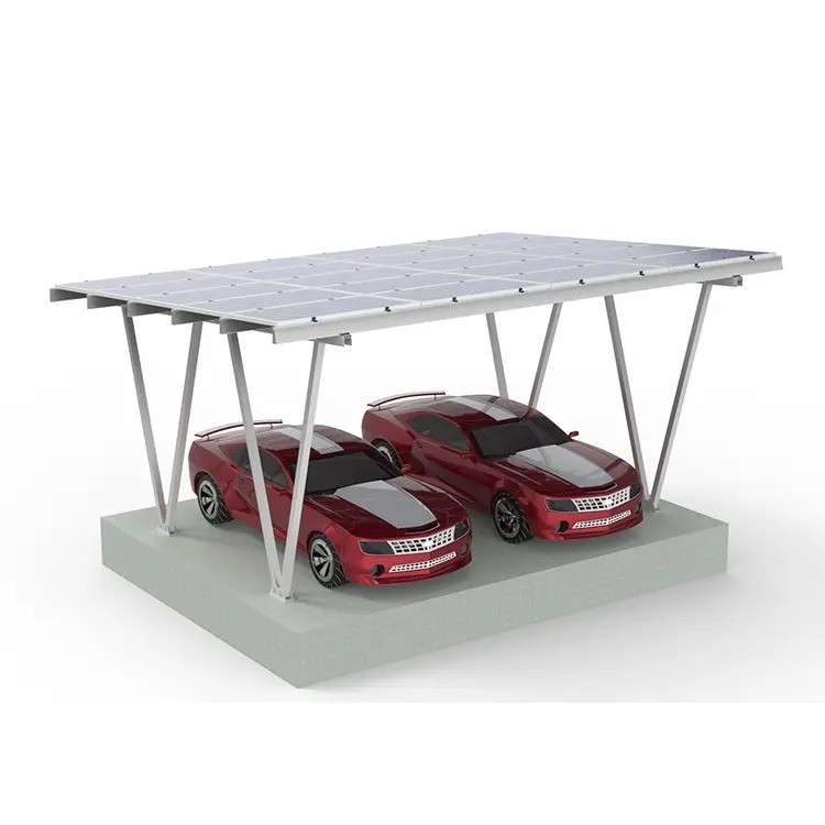 Verstelbare kantelhoek 0-60 graden geanodiseerde zonnecarport voor fotovoltaïsche panelen