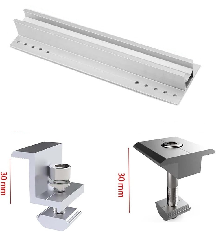 Aluminium zonne-metalen tin dak montage systeem voor spoor L Voeten klem Aarding Clip Aarding Lug