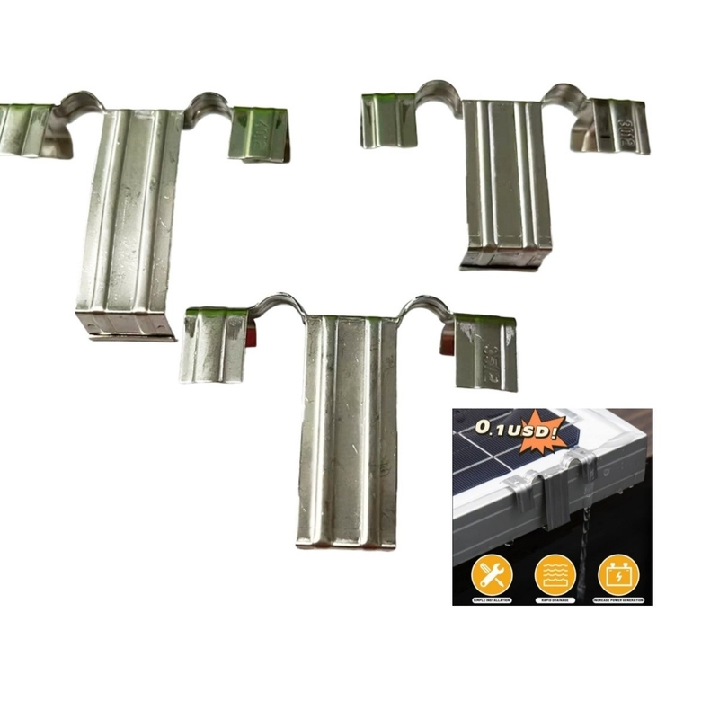 Carbon Steel Solar Middle Clamp Racking Bracket met AS/NZS Standard Solar Drain Clip